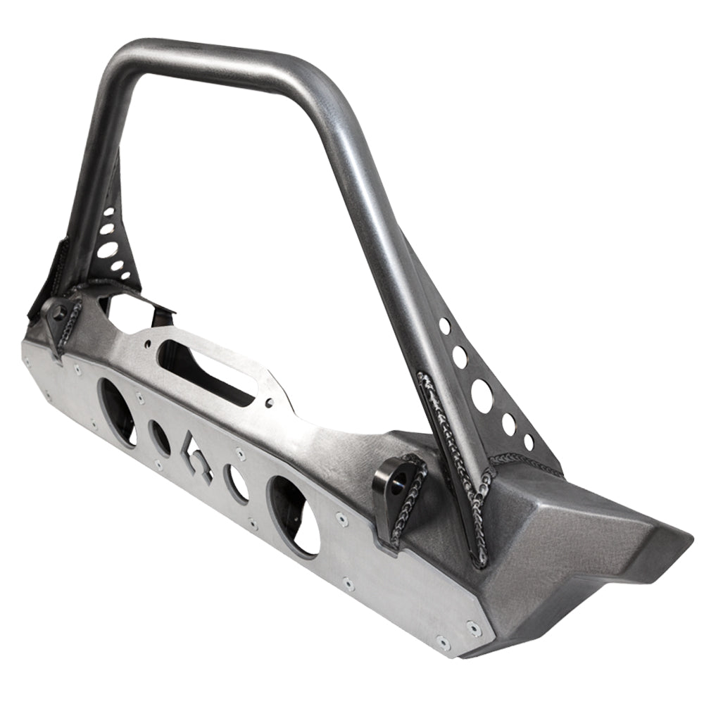 Nighthawk Stinger Front Bumper w- Aluminum Skid for JK, JL, & JT - Bare Steel