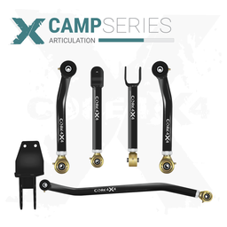 Jeep Cherokee XJ 84-01 MJ 86-92 5pc Camp Series Front Adjustable Control Arm, Track Bar Kit