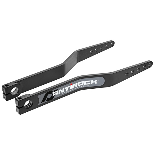 [RJ-202009-101] Antirock Fabricated Steel Sway Bar Arms, 19.25 in. Long, 1.7 in. Offset Bend, 5 Holes, Incl. Stickers, Pair
