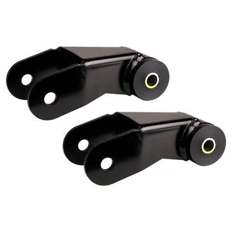[JKSOGS651] XJ Cherokee Boomerang Leaf Spring Shackles, 5in, Incl. Urethane Bushings and Hardware