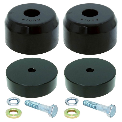 [CE-9807FBSK] RockJock Bump Stop Kit, JK Front, Incl. Billet Aluminum Spacers, Urethane RockJock Bump Stops, Hardware