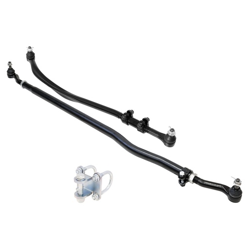 [JK-9704] RockJock Currectlync JK Steering System incl. organically shaped, forged drag link, 42mm chromoly tie rod tube, HD Steering Stabilizer Shock Mounting Kit