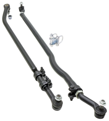 [JK-9704P] RockJock Currectlync Steering System, JK, w/Flipped Drag Link, 1.65 in. Dia. Tube Tie Rod, 1.3 In. Dia. Forged Drag Link/Forged Tie Rod Ends, Premium Jam Nuts And Adjuster,